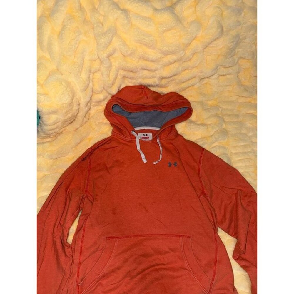 Under Armour Hoodie Men’s Large Orange Legacy Pullover Sweatshirt Athletic Fitte